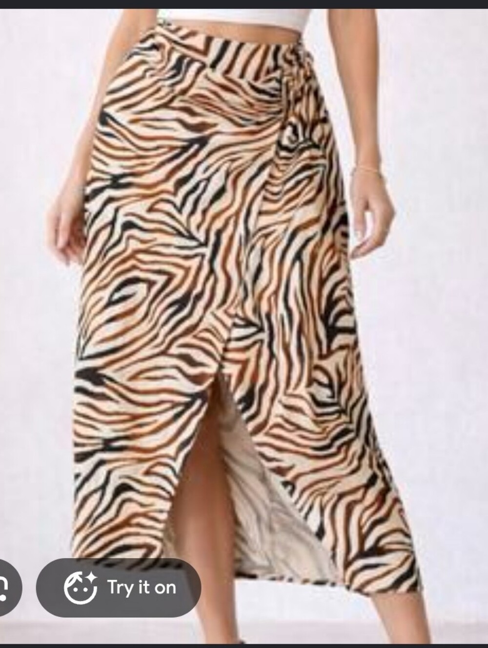 House of Harlow 1960 Zebra-Print Maxi Skirt in Black & Brown